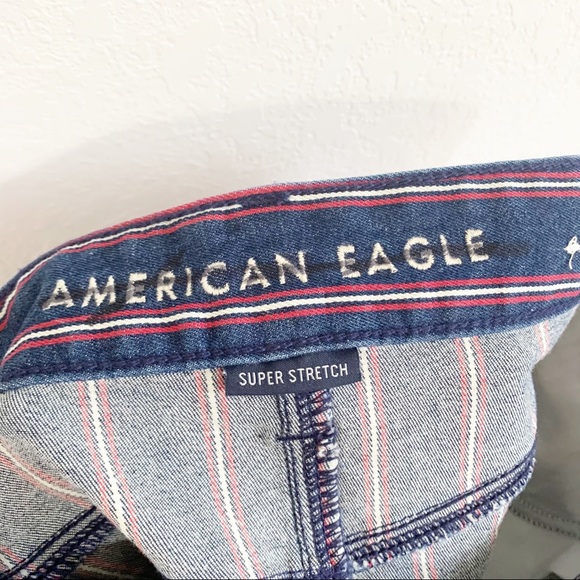 American Eagle Striped High Rise Mini Denim Skirt - Picture 5 of 9